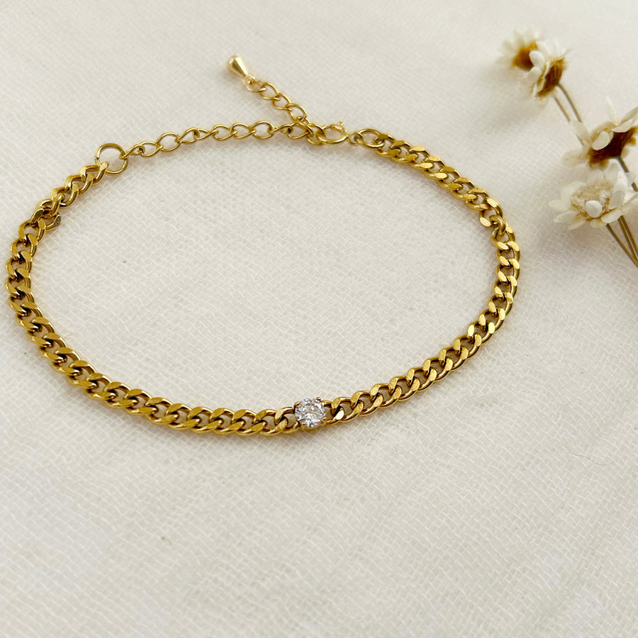 Dainty CZ Chain Link Bracelet