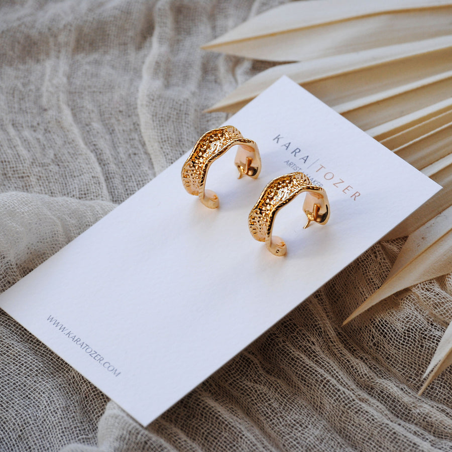 Chunky Gold Textured Hoops