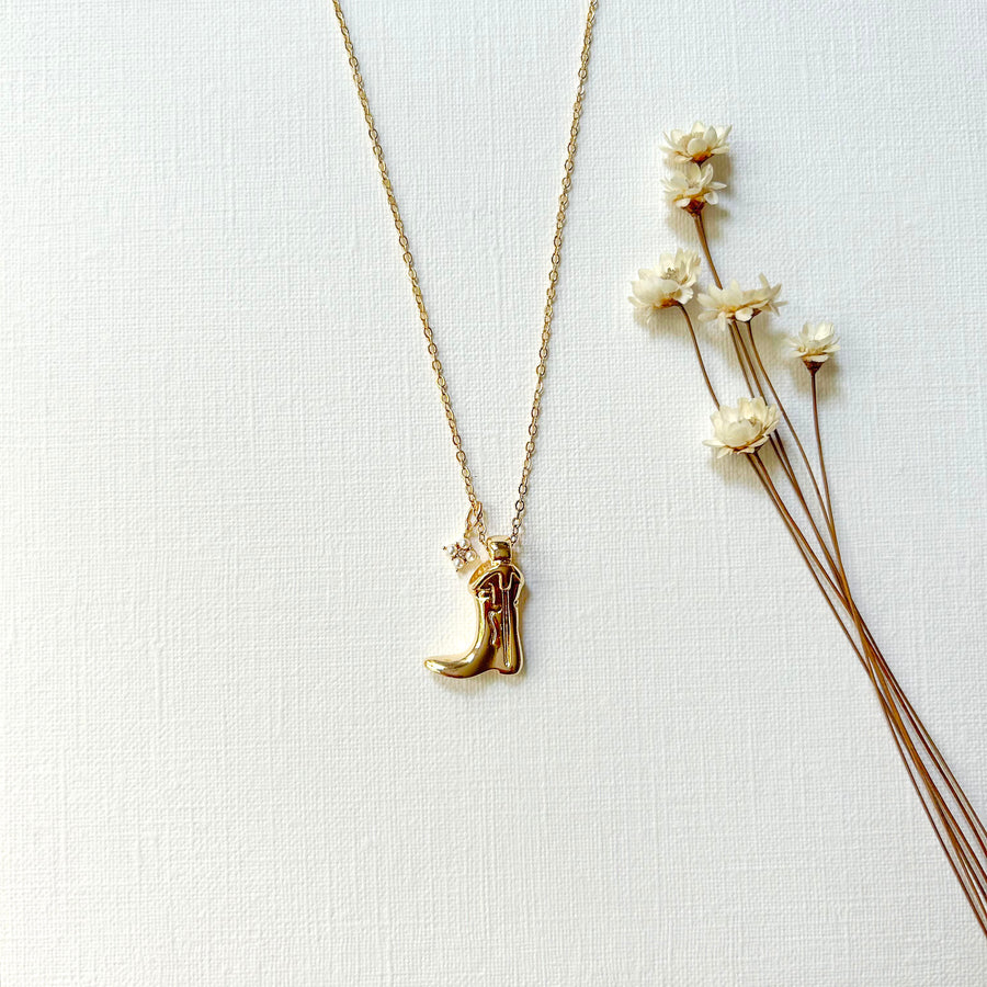 Cowboy Boot Pendant Necklace