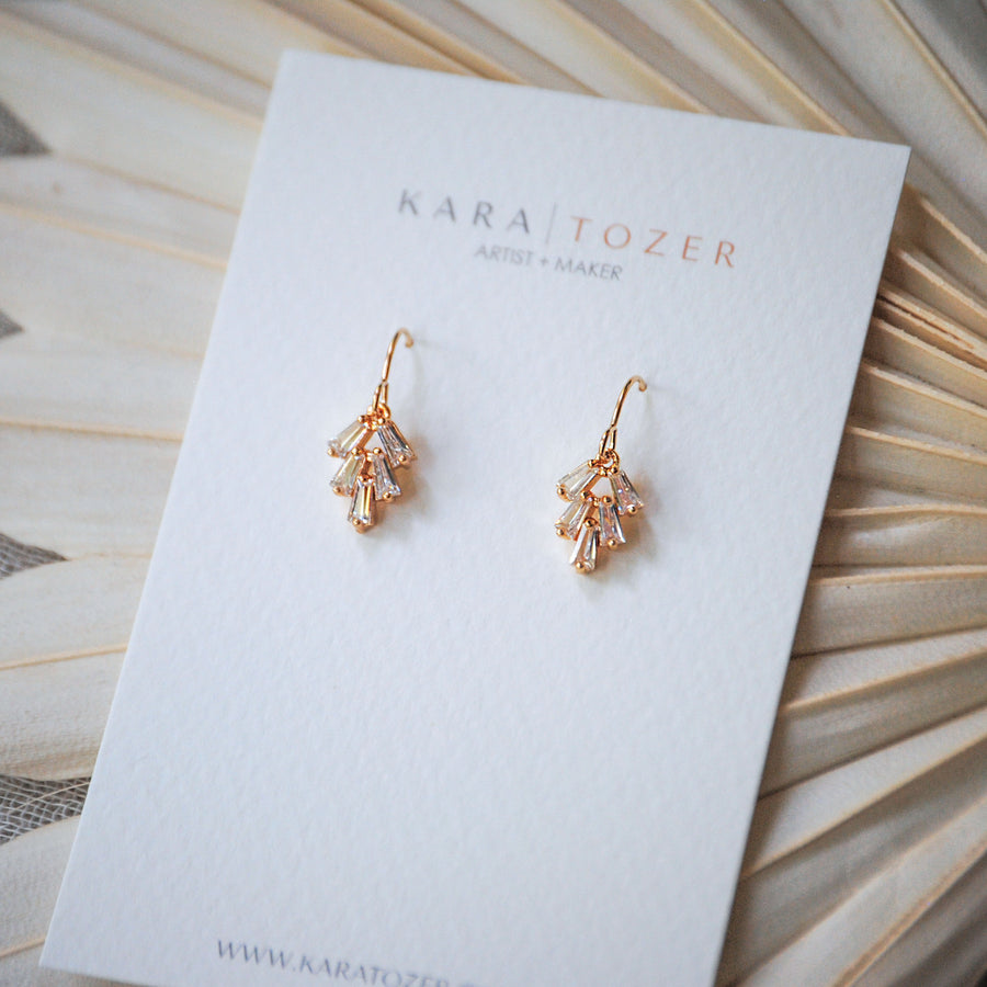 Gold Filled CZ Leaf Dangles