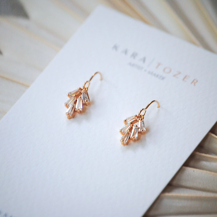 Gold Filled CZ Leaf Dangles