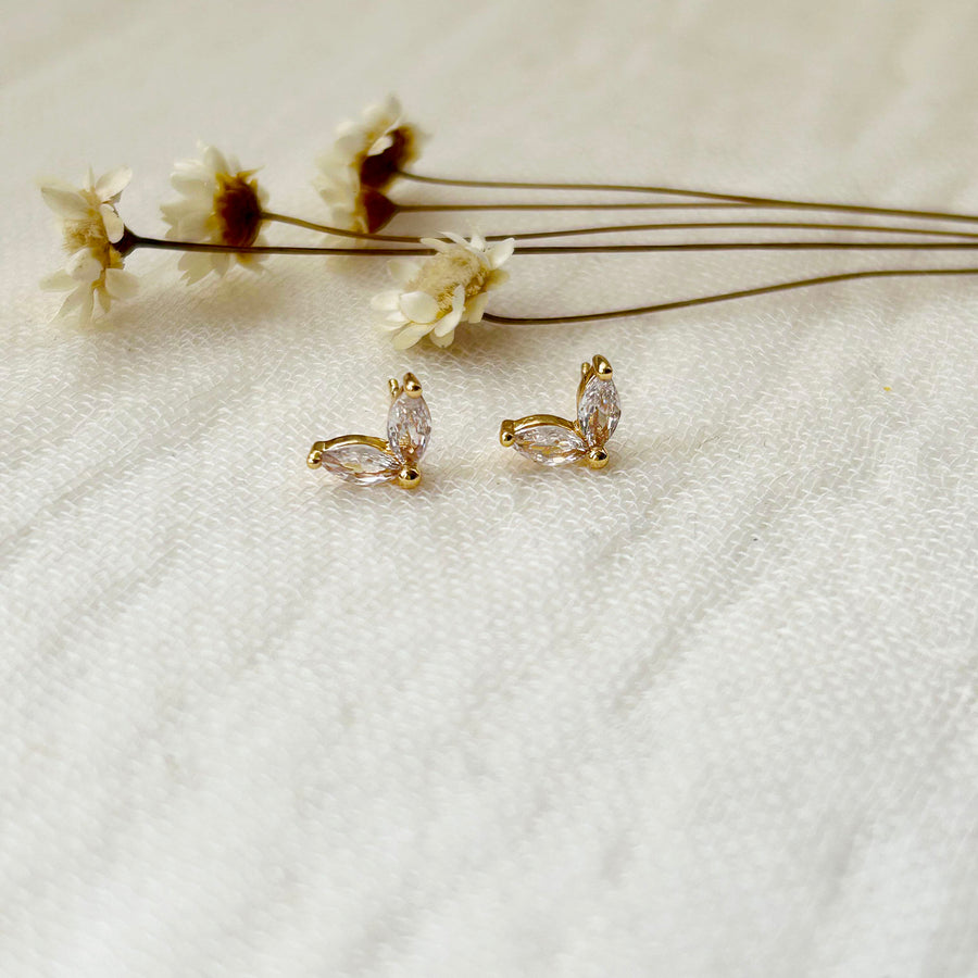 CZ Double Marquise Studs