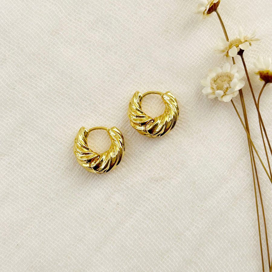 Chunky Gold Twist Hoops