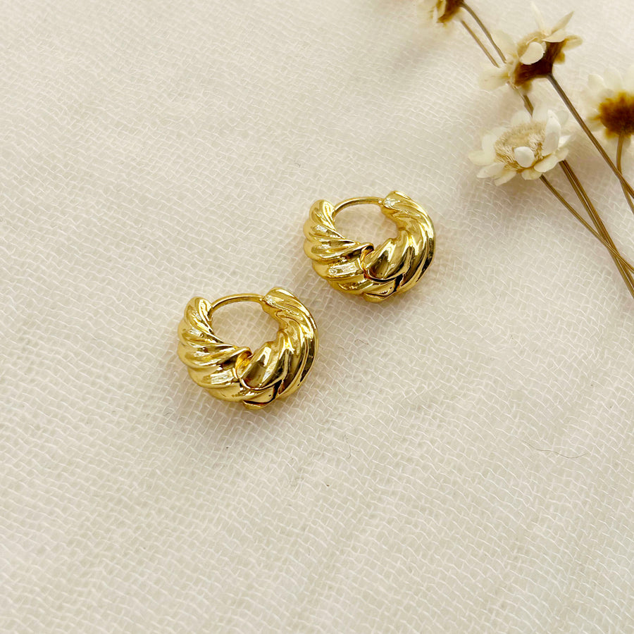 Chunky Gold Twist Hoops