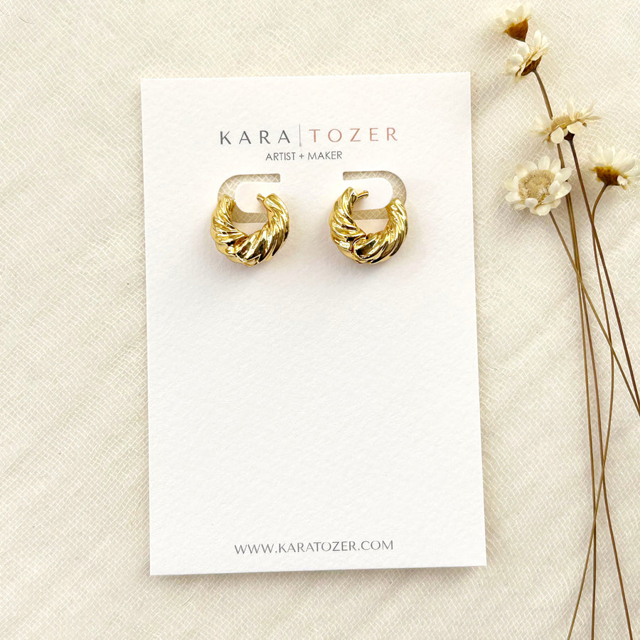 Chunky Gold Twist Hoops