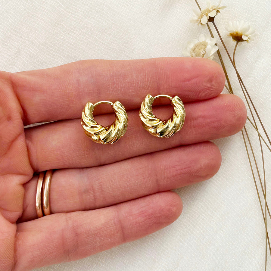 Chunky Gold Twist Hoops