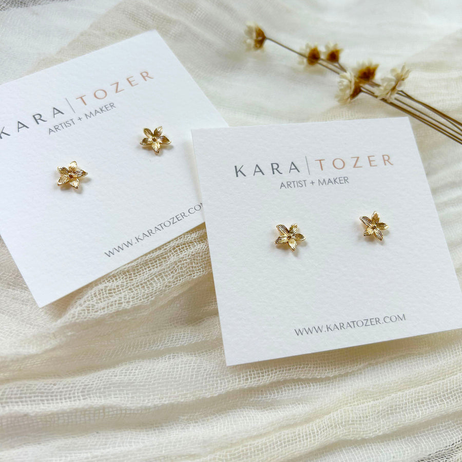 Gold Flower Studs