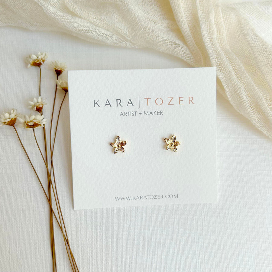 Gold Flower Studs