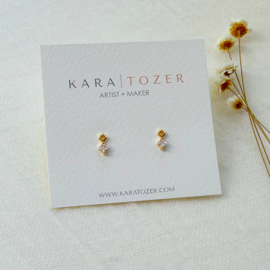 Diamond Geometric Studs