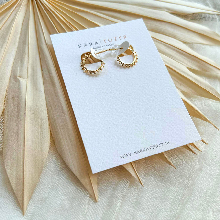 Dainty Gold Dot Hoops