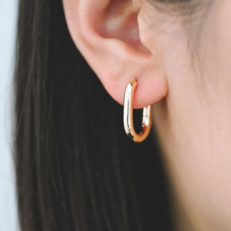 Thick Everyday Gold Oval Hoops