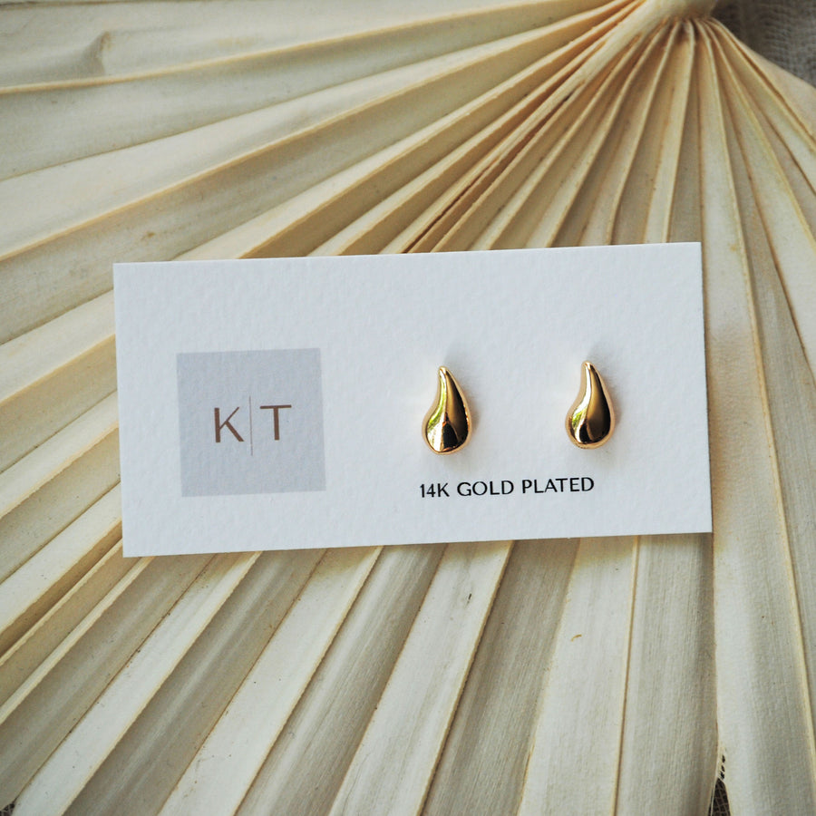 Gold Teardrop Studs