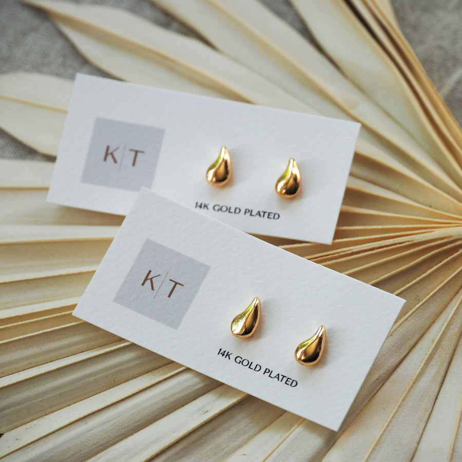 Gold Teardrop Studs