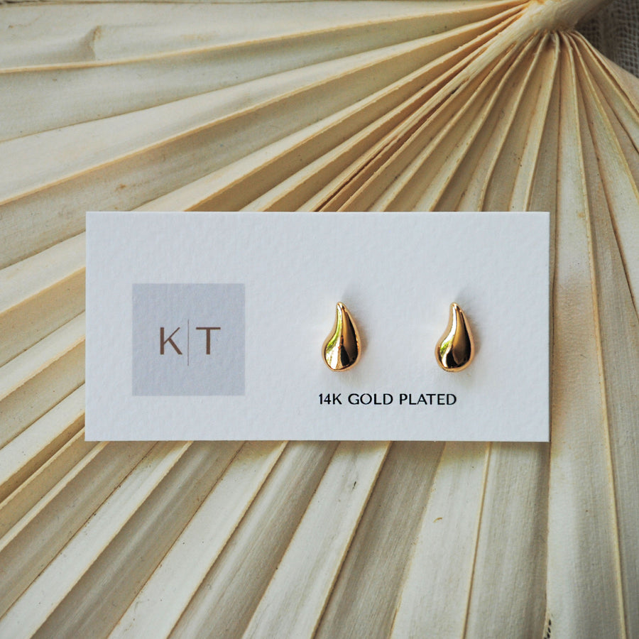 Gold Teardrop Studs