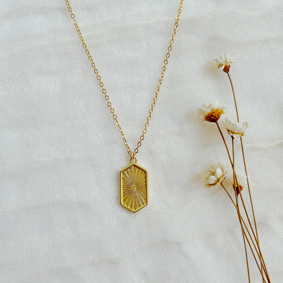 Hexagon Sunburst Necklace