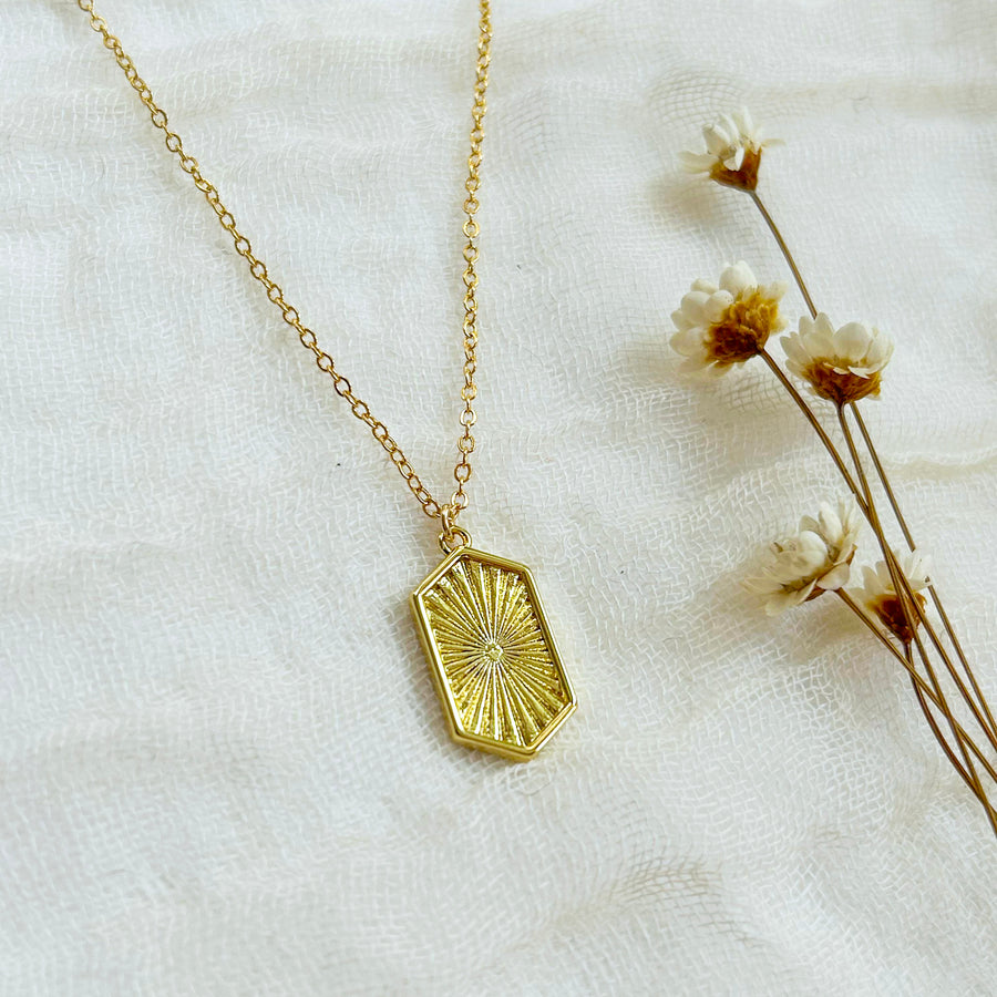 Hexagon Sunburst Necklace