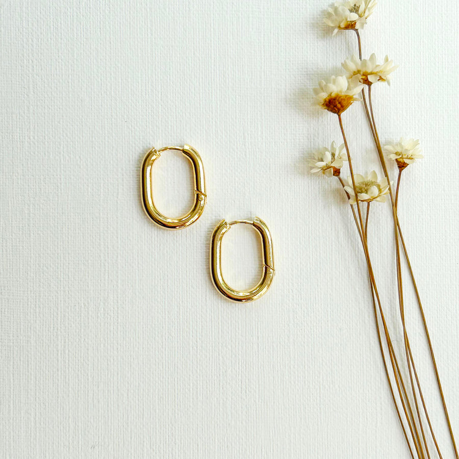 Thick Everyday Gold Oval Hoops