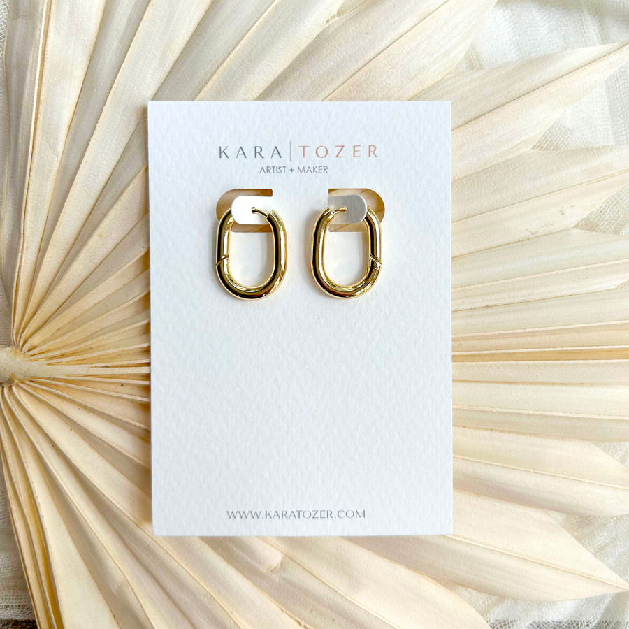 Thick Everyday Gold Oval Hoops