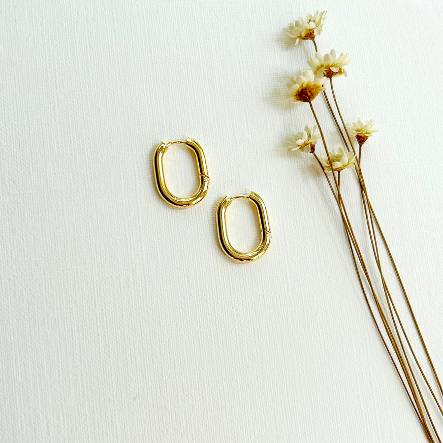 Thick Everyday Gold Oval Hoops