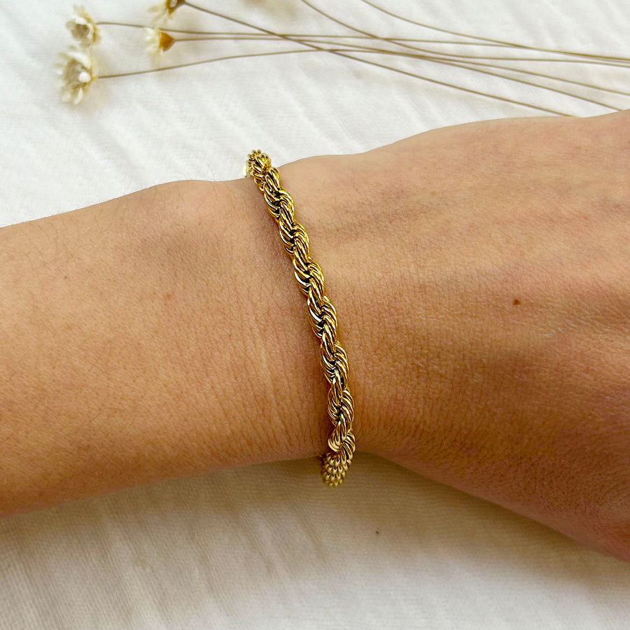 Thick Gold Rope Chain Bracelet