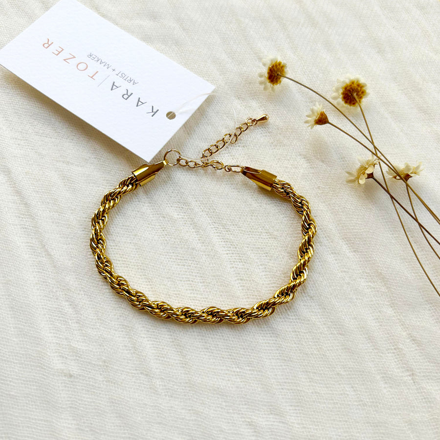 Thick Gold Rope Chain Bracelet