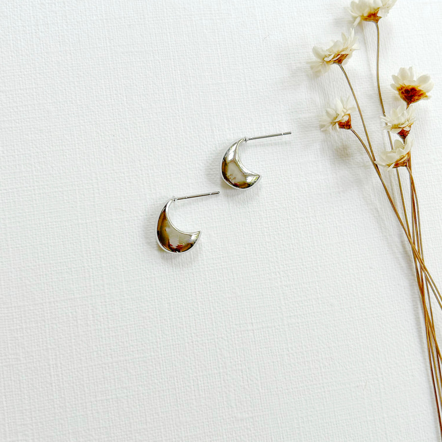 Mini Silver Teardrop Hoops