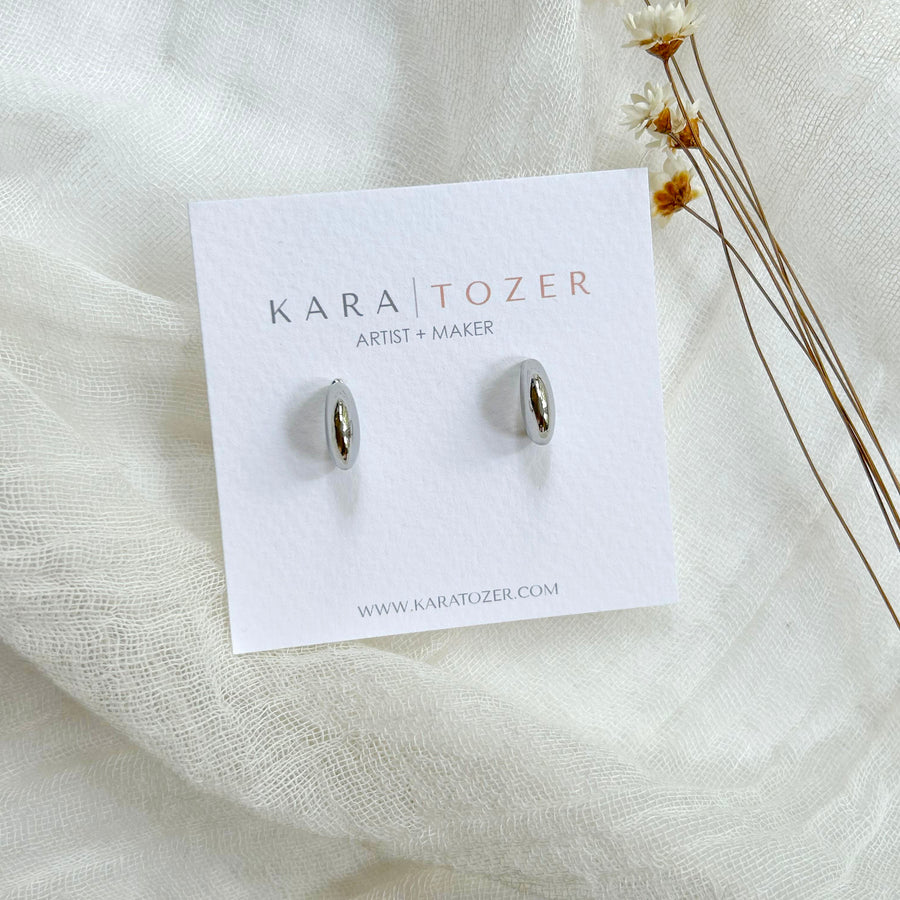 Mini Silver Teardrop Hoops