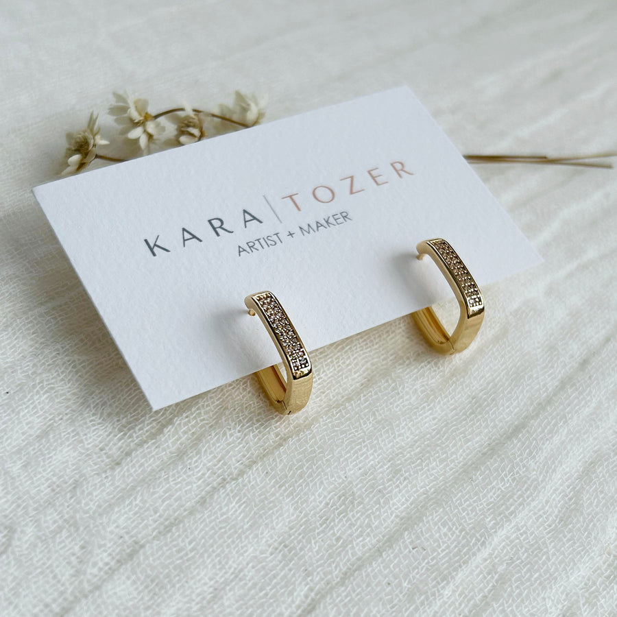 Everyday CZ Square Hoops