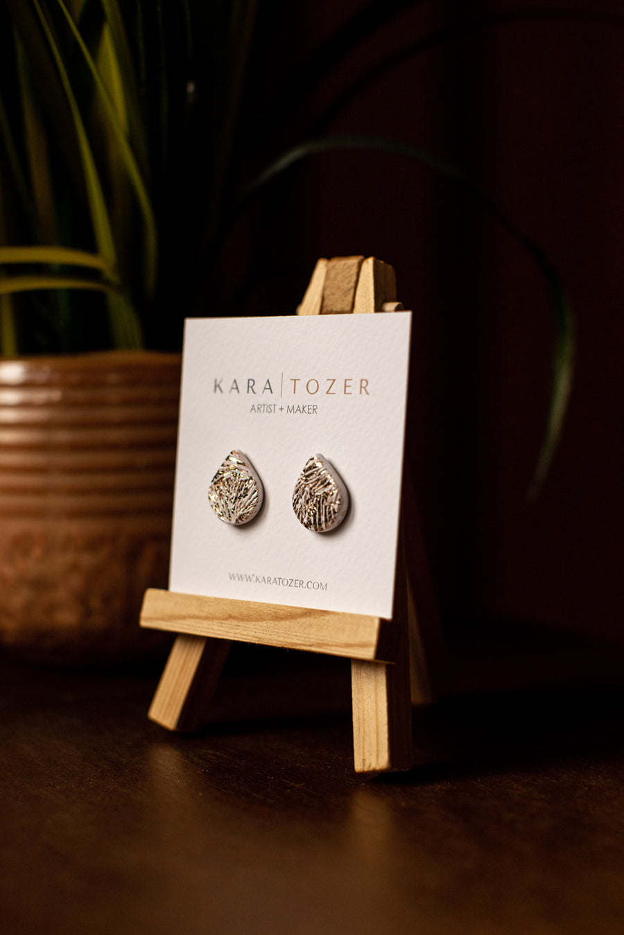 Textured Teardrop Studs