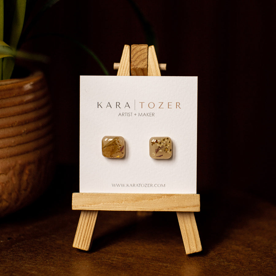 Pressed Botanical Stud Earrings