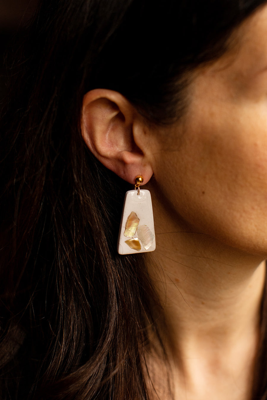 Trapezoid Seashell Dangles