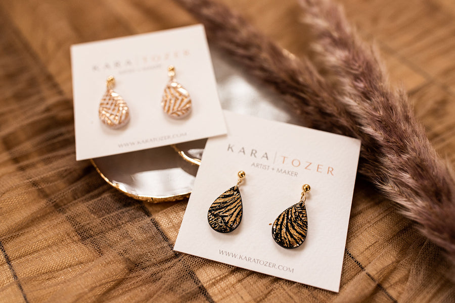 Textured Mini Teardrop Dangles