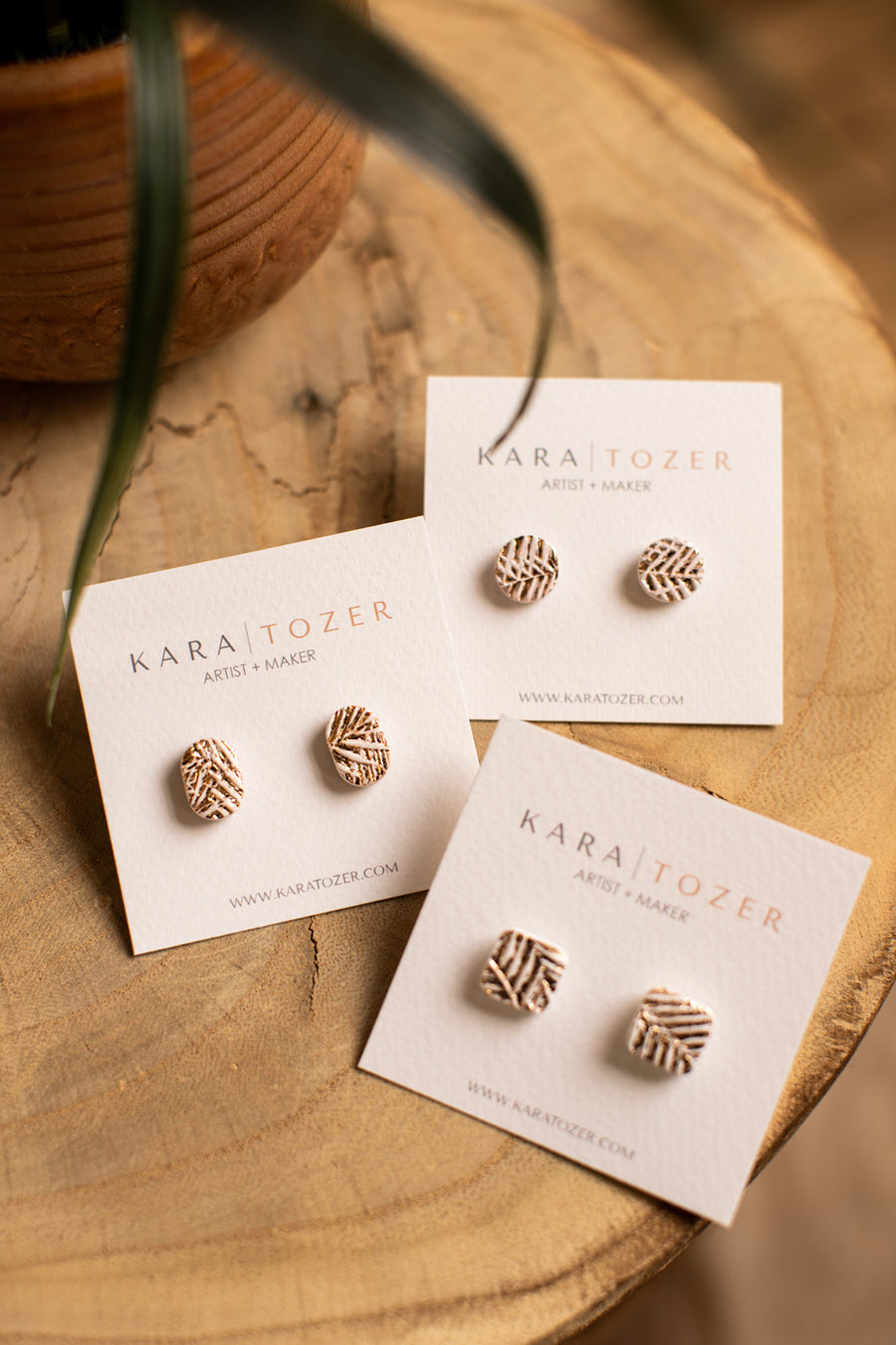 Leaf Print Studs