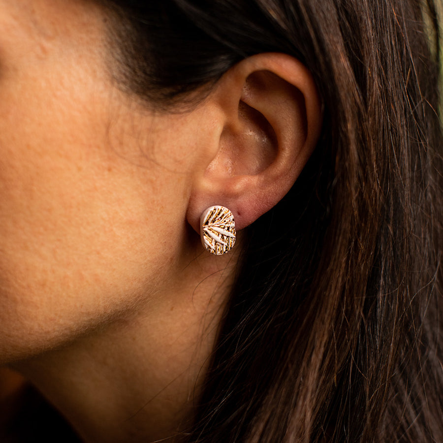 Leaf Print Studs