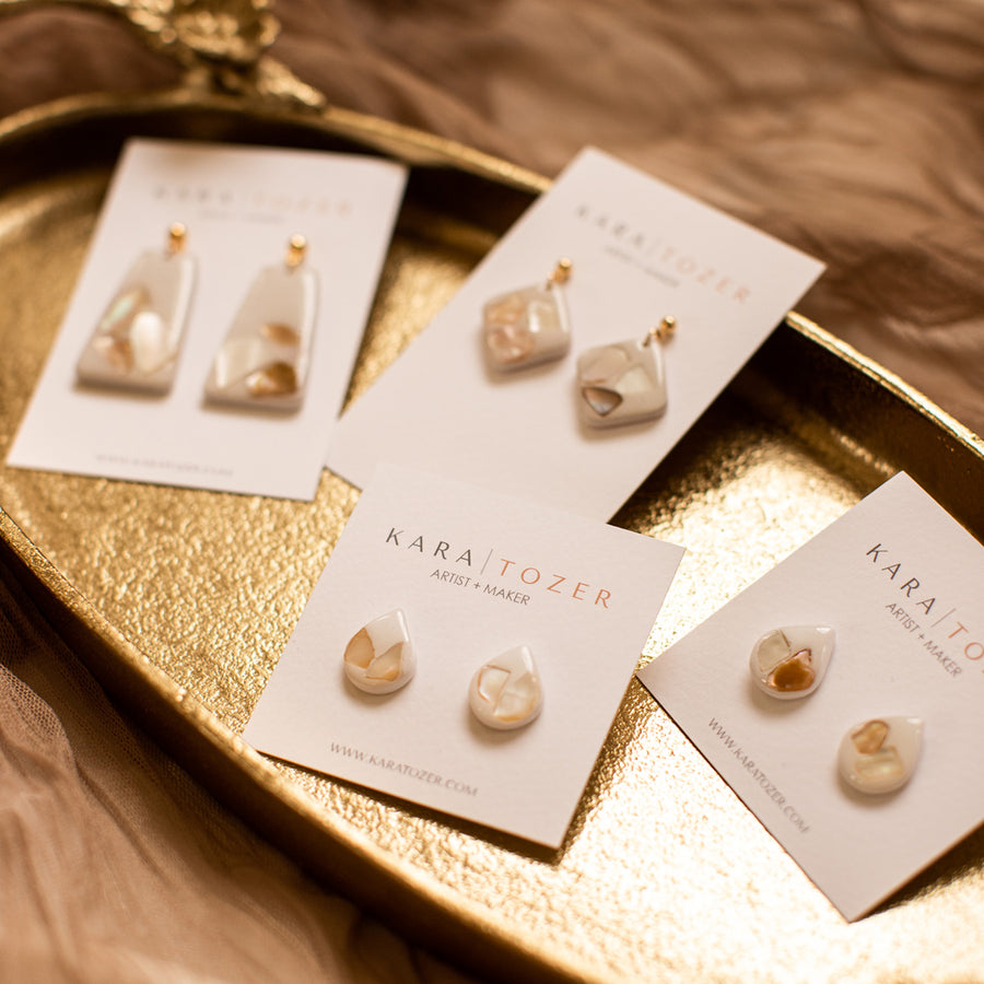 Teardrop Seashell Studs