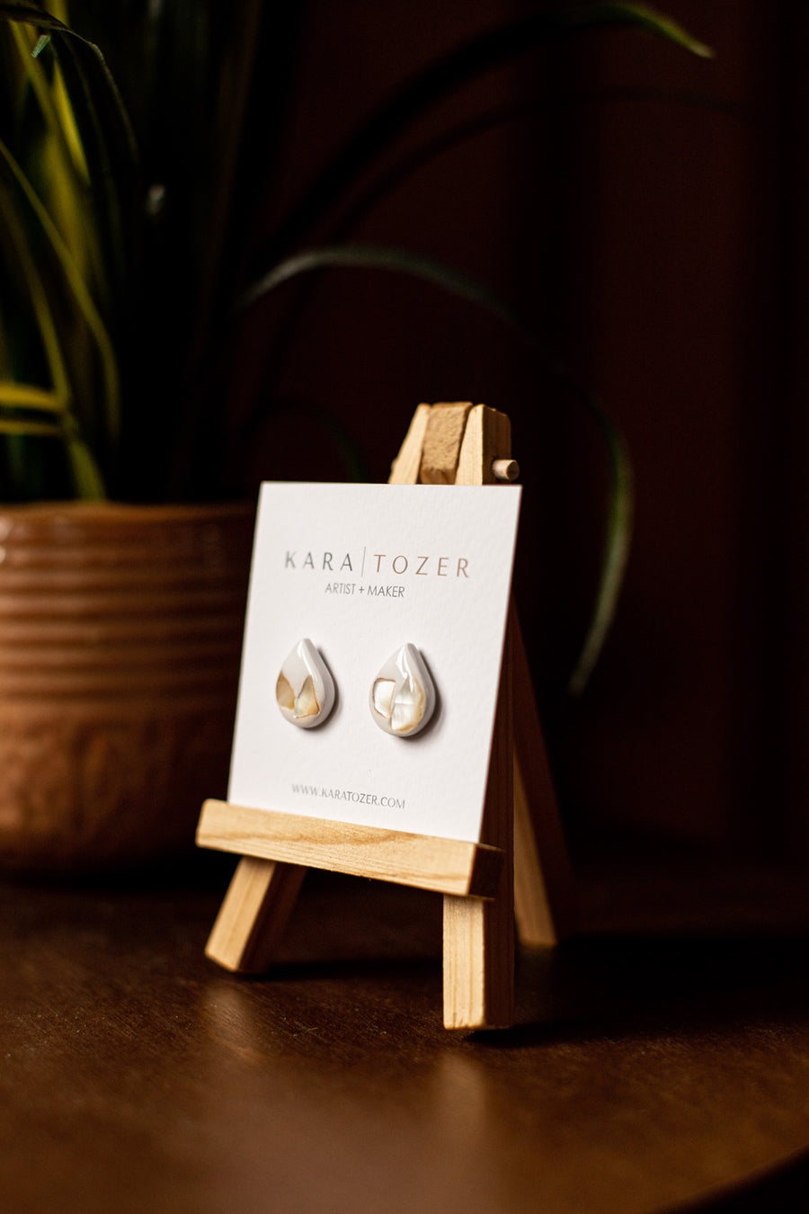 Teardrop Seashell Studs