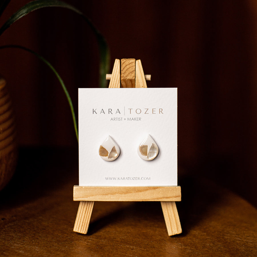 Teardrop Seashell Studs