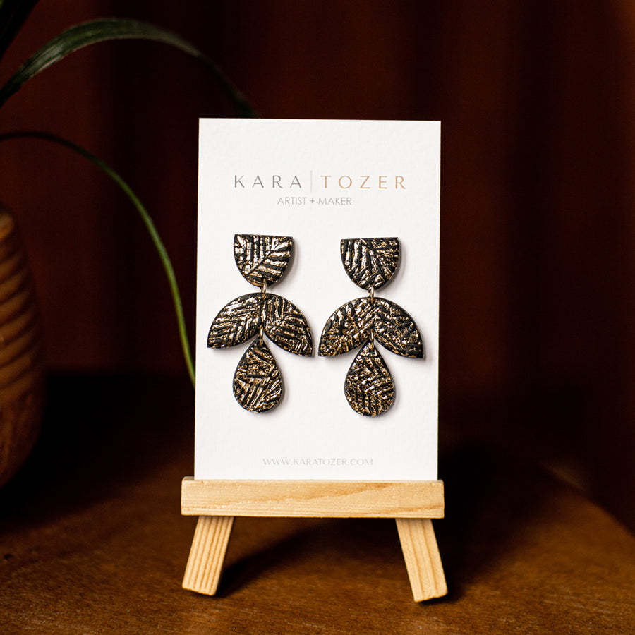 Tiered Leaf Print Dangles